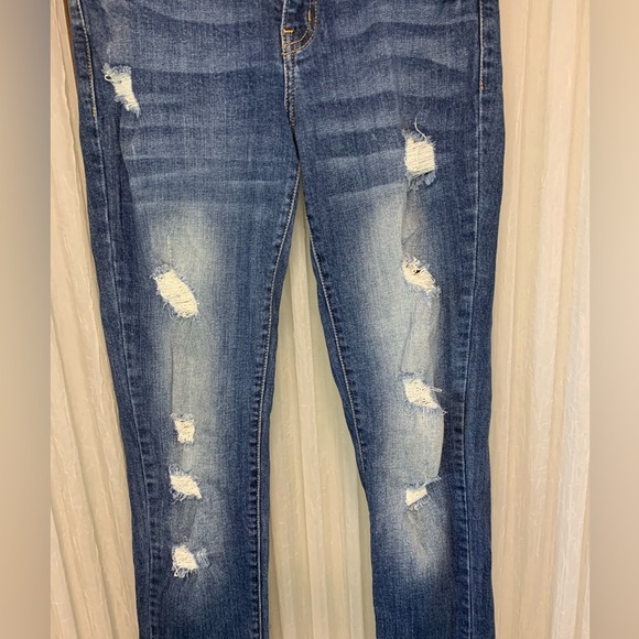 KanCan Los Angeles ESTILO KC8010 Slim Skinny Distressed Destroyed Buckle Jean 27 - Picture 5 of 8